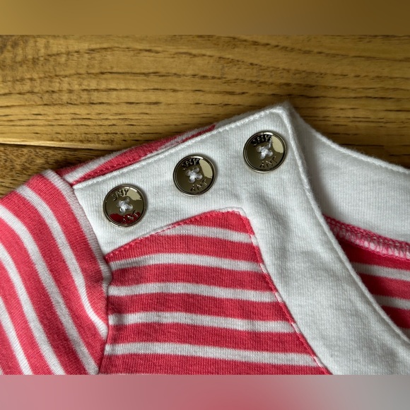 Jones New York Signature Pink and White Striped Button Shoulder Top size Large - Picture 7 of 9